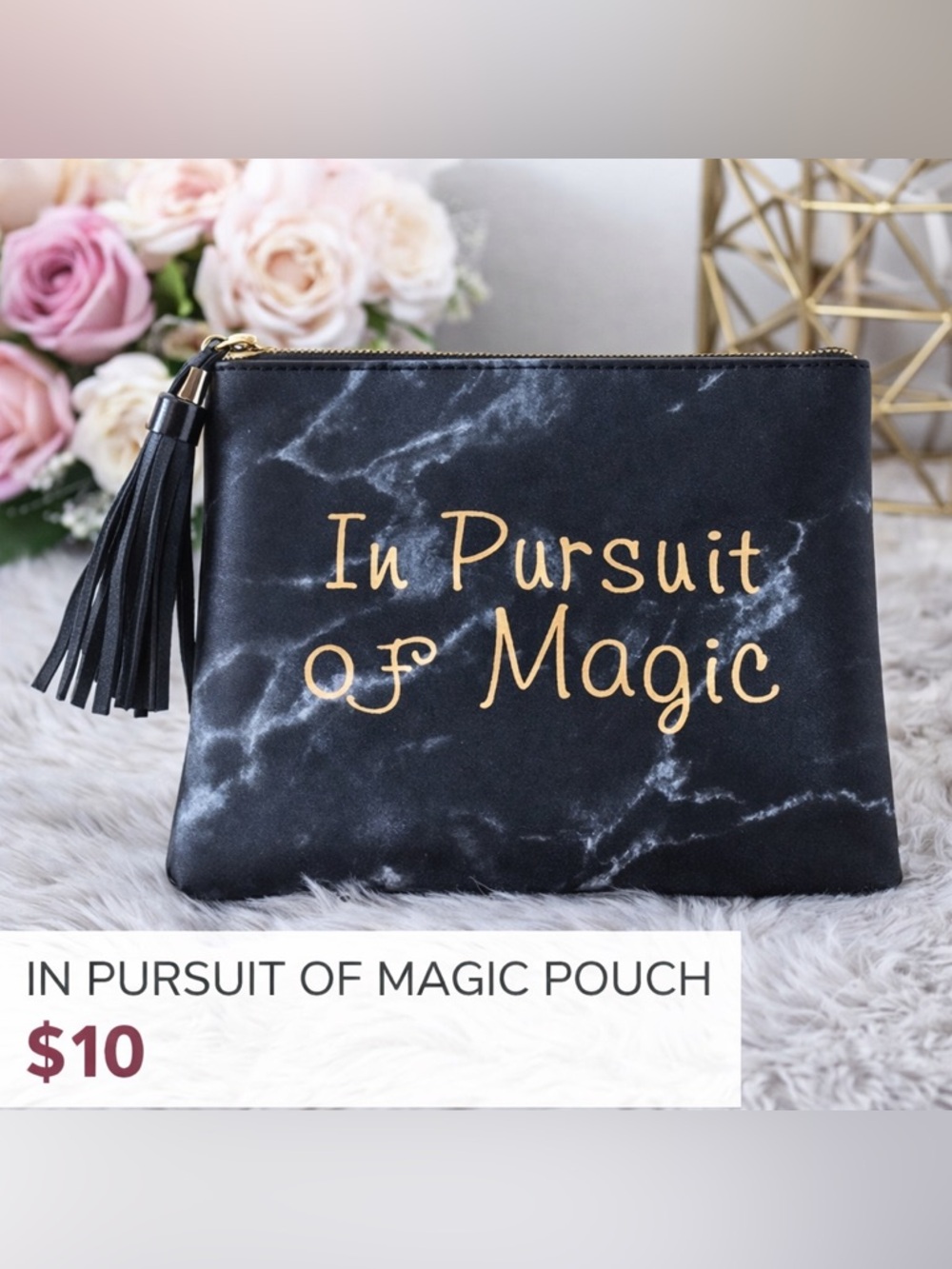 In Pursuit Of Magic makeup bag pouch clutch Vegan
